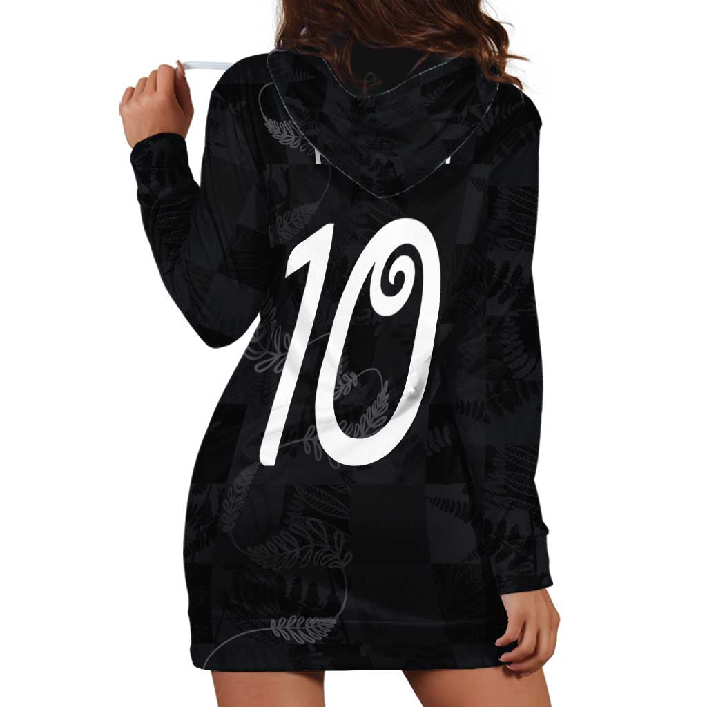 Custom New Zealand Rugby Hoodie Dress All Silver Ferns Blacks