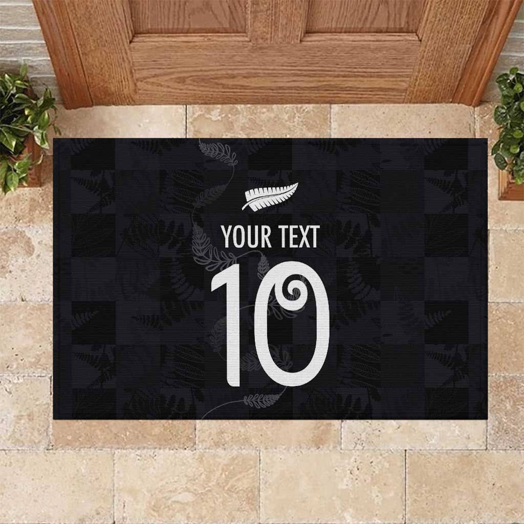 Custom New Zealand Rugby Rubber Doormat All Silver Ferns Blacks