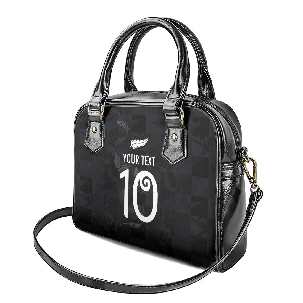 Custom New Zealand Rugby Shoulder Handbag All Silver Ferns Blacks