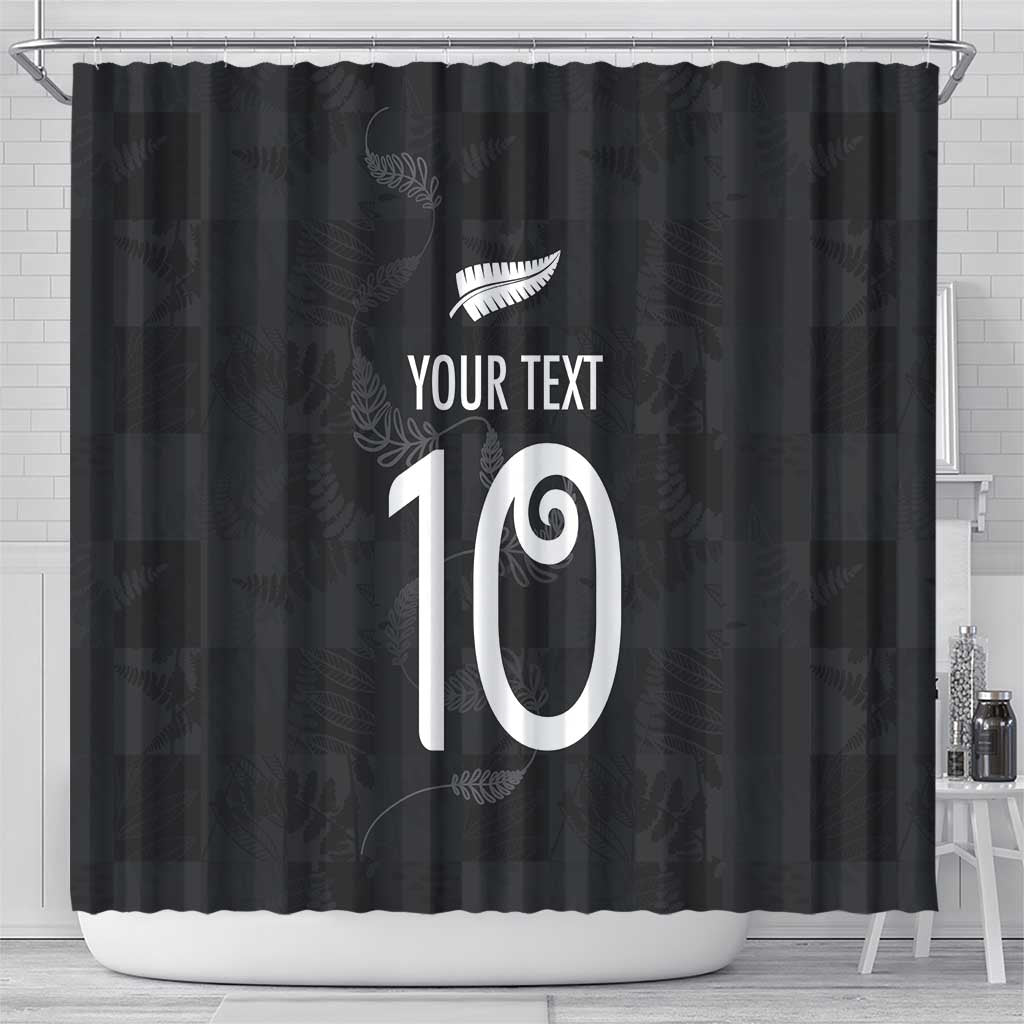Custom New Zealand Rugby Shower Curtain All Silver Ferns Blacks