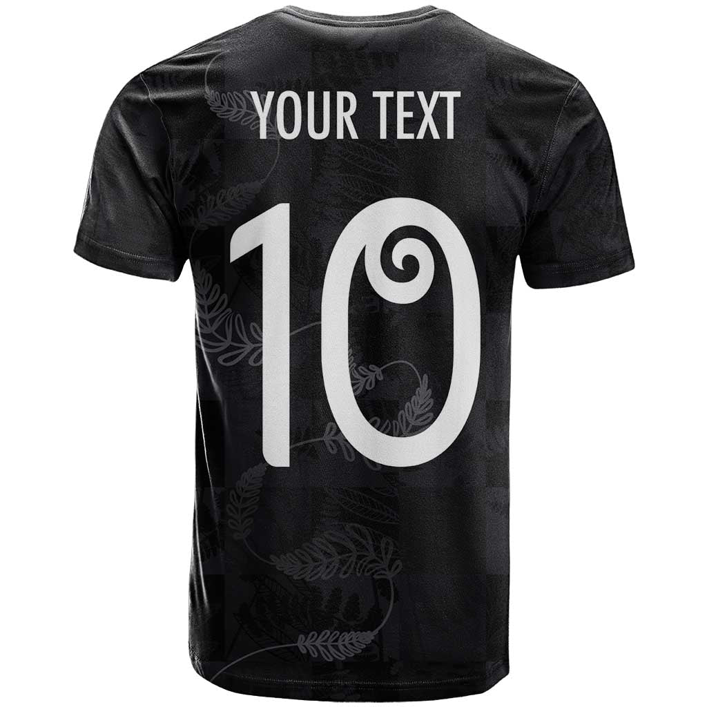 Custom New Zealand Rugby T Shirt All Silver Ferns Blacks