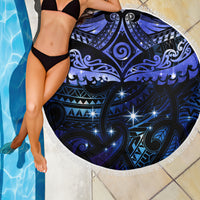 New Zealand Matariki Beach Blanket Maori Pattern and Matariki Sky Night