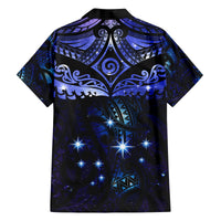 New Zealand Matariki Family Matching Tank Maxi Dress and Hawaiian Shirt Maori Pattern and Matariki Sky Night