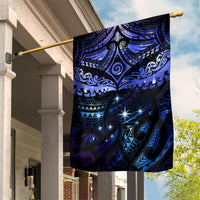 New Zealand Matariki Garden Flag Maori Pattern and Matariki Sky Night