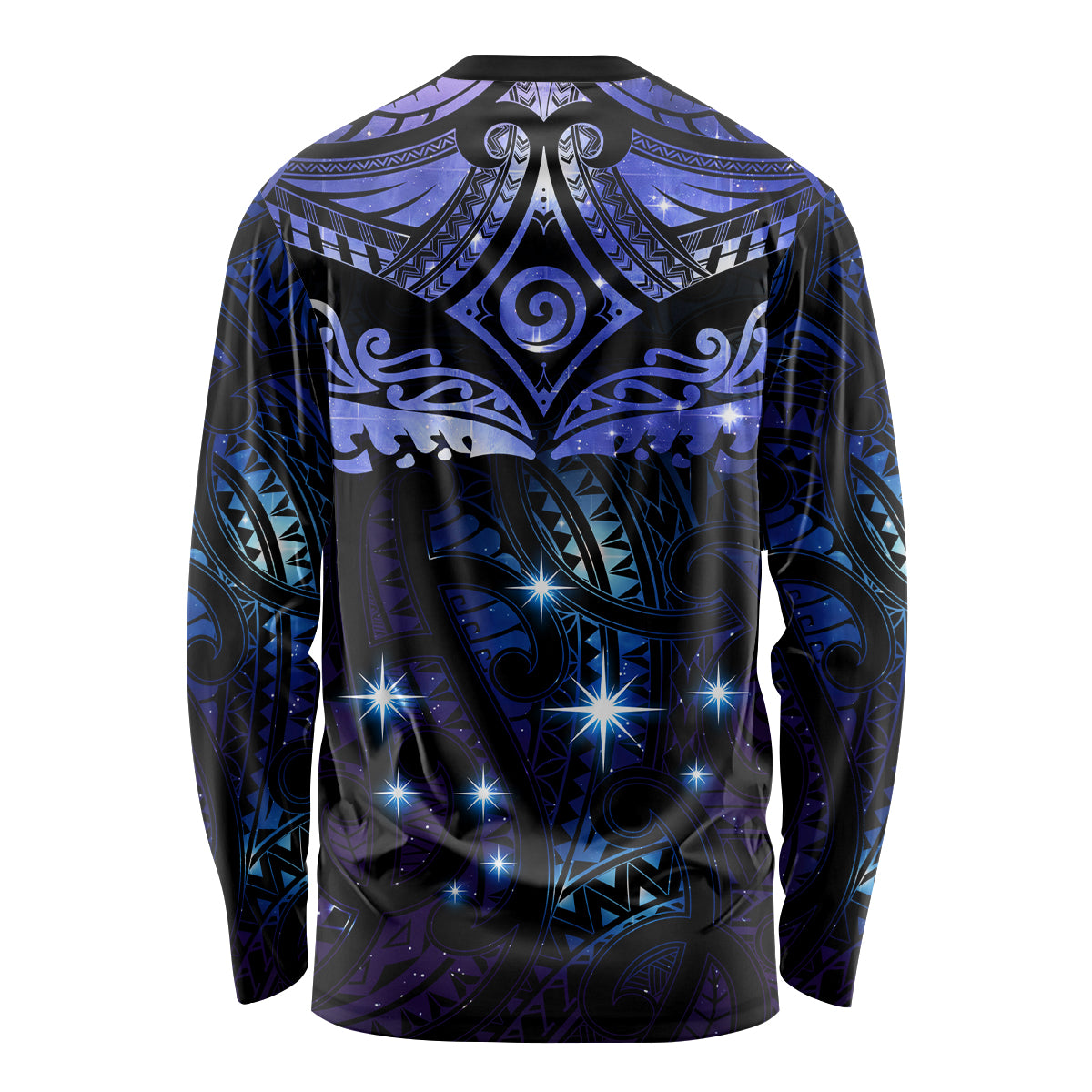 New Zealand Matariki Long Sleeve Shirt Maori Pattern and Matariki Sky Night