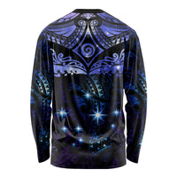 New Zealand Matariki Long Sleeve Shirt Maori Pattern and Matariki Sky Night