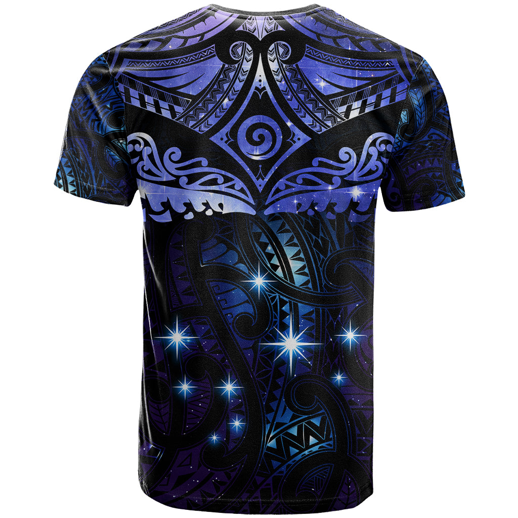 New Zealand Matariki T Shirt Maori Pattern and Matariki Sky Night