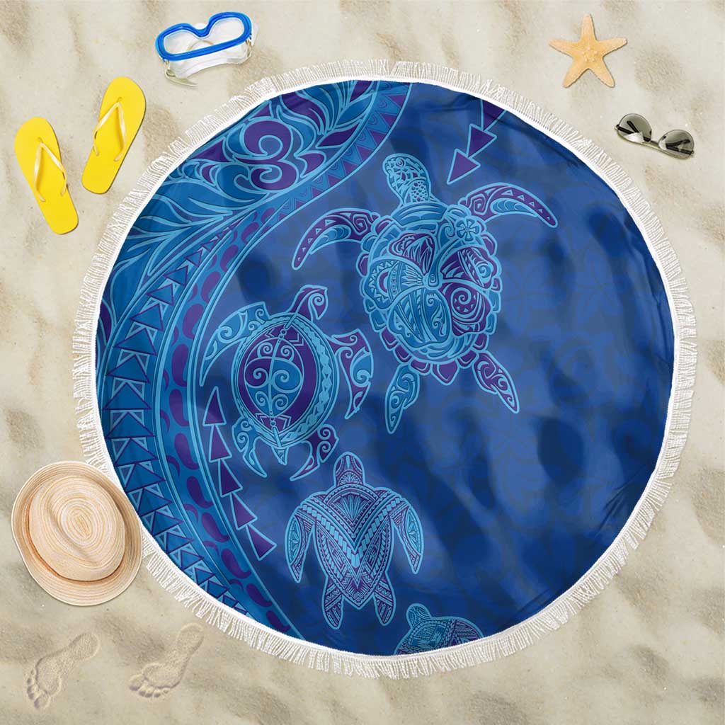 Hawaiian Turtles and Polynesian Art Tattoo Beach Blanket Ocean Abyss