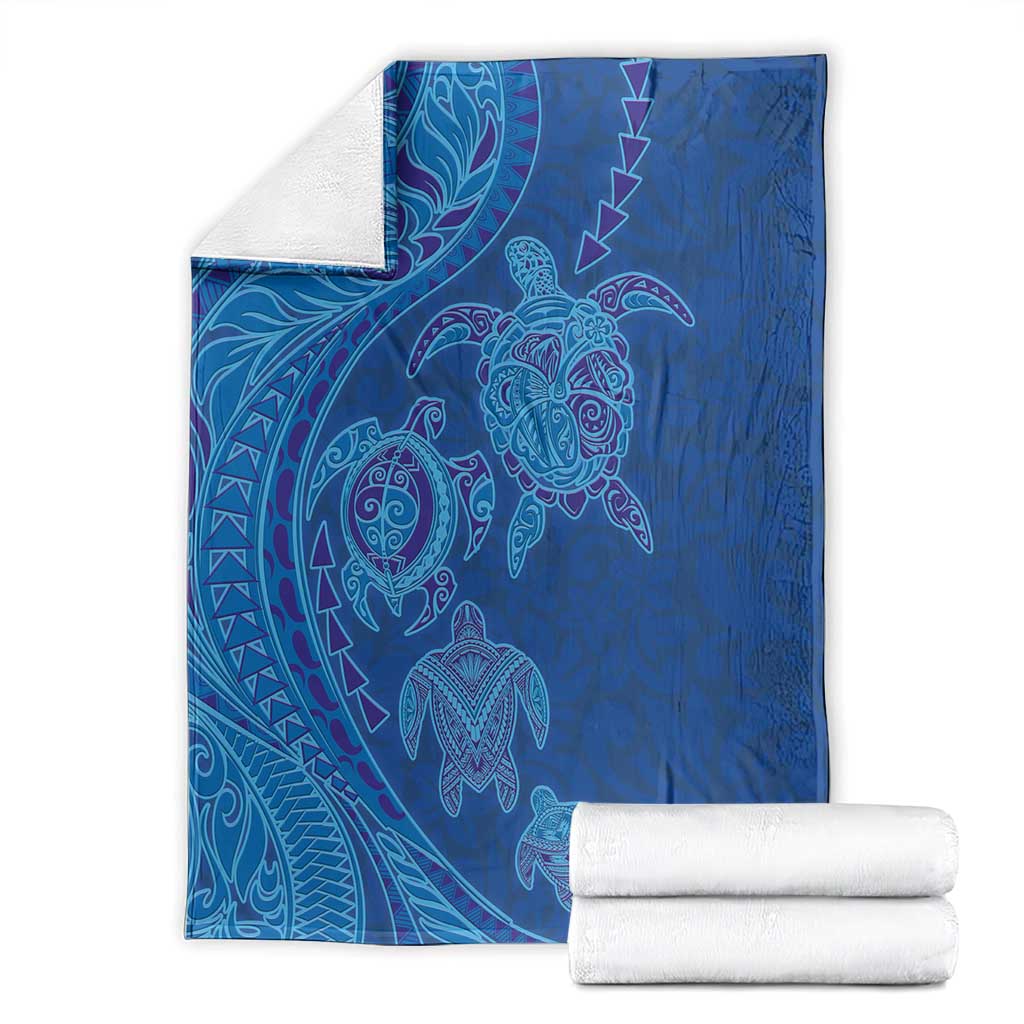 Hawaiian Turtles and Polynesian Art Tattoo Blanket Ocean Abyss