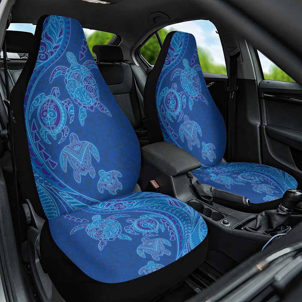 Hawaiian Turtles and Polynesian Art Tattoo Car Seat Cover Ocean Abyss