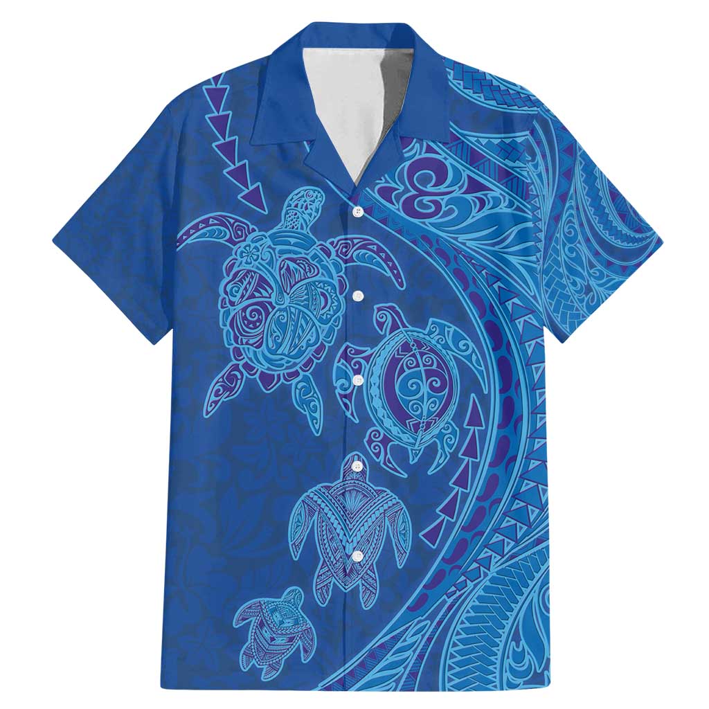 Hawaiian Turtles and Polynesian Art Tattoo Family Matching Mermaid Dress and Hawaiian Shirt Ocean Abyss
