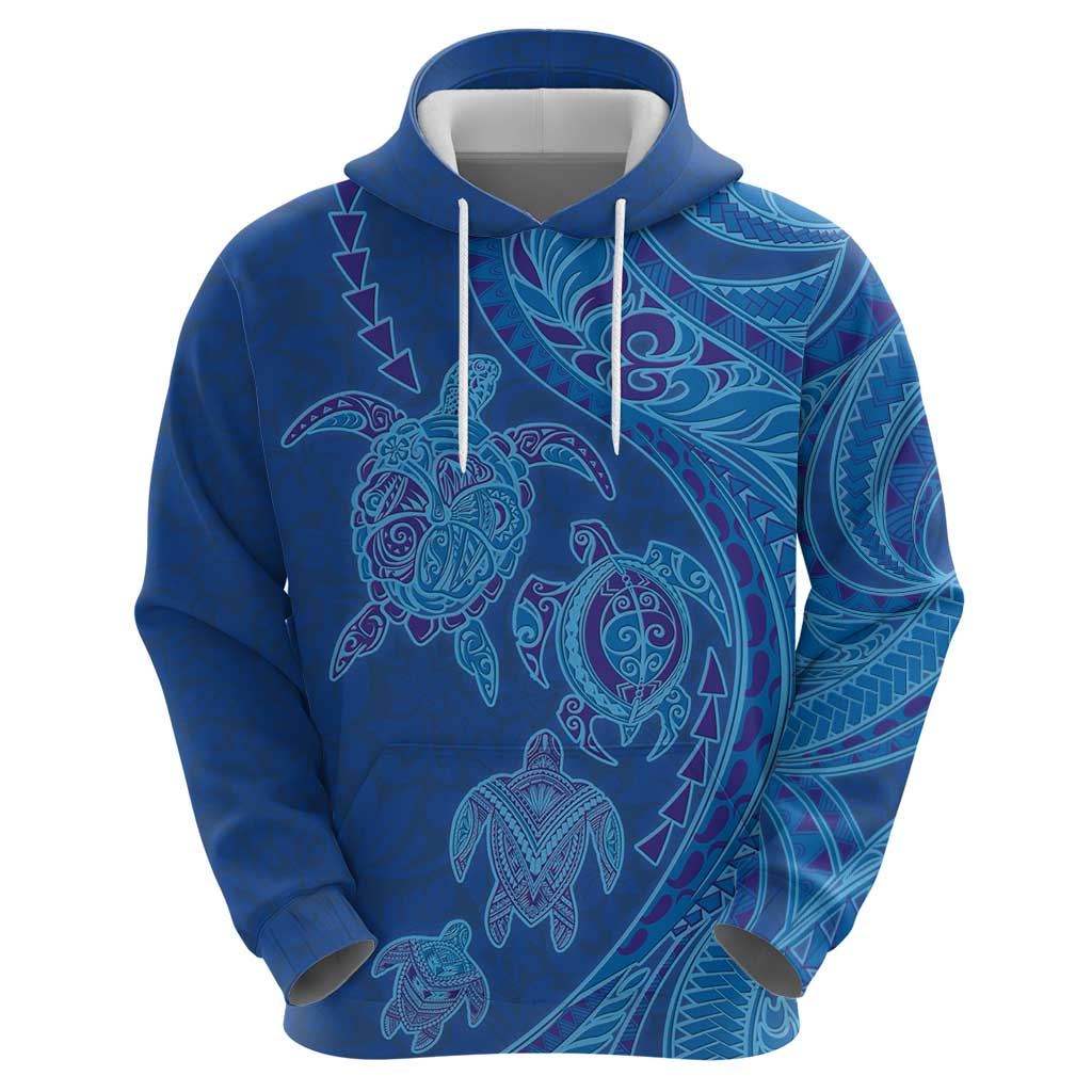 Hawaiian Turtles and Polynesian Art Tattoo Hoodie Ocean Abyss