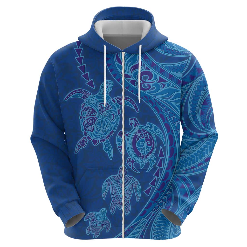 Hawaiian Turtles and Polynesian Art Tattoo Hoodie Ocean Abyss