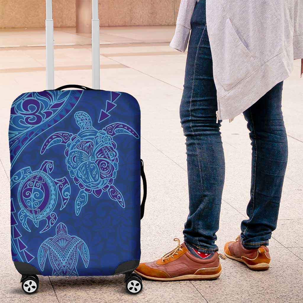 Hawaiian Turtles and Polynesian Art Tattoo Luggage Cover Ocean Abyss