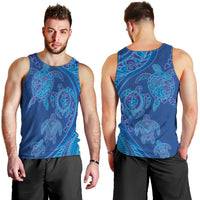 Hawaiian Turtles and Polynesian Art Tattoo Men Tank Top Ocean Abyss