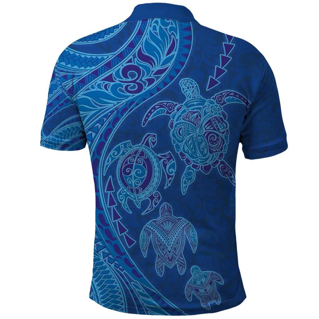 Hawaiian Turtles and Polynesian Art Tattoo Polo Shirt Ocean Abyss