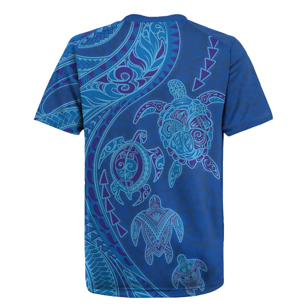 Hawaiian Turtles and Polynesian Art Tattoo Rugby Jersey Ocean Abyss