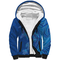 Hawaiian Turtles and Polynesian Art Tattoo Sherpa Hoodie Ocean Abyss