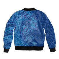 Hawaiian Turtles and Polynesian Art Tattoo Sleeve Zip Bomber Jacket Ocean Abyss