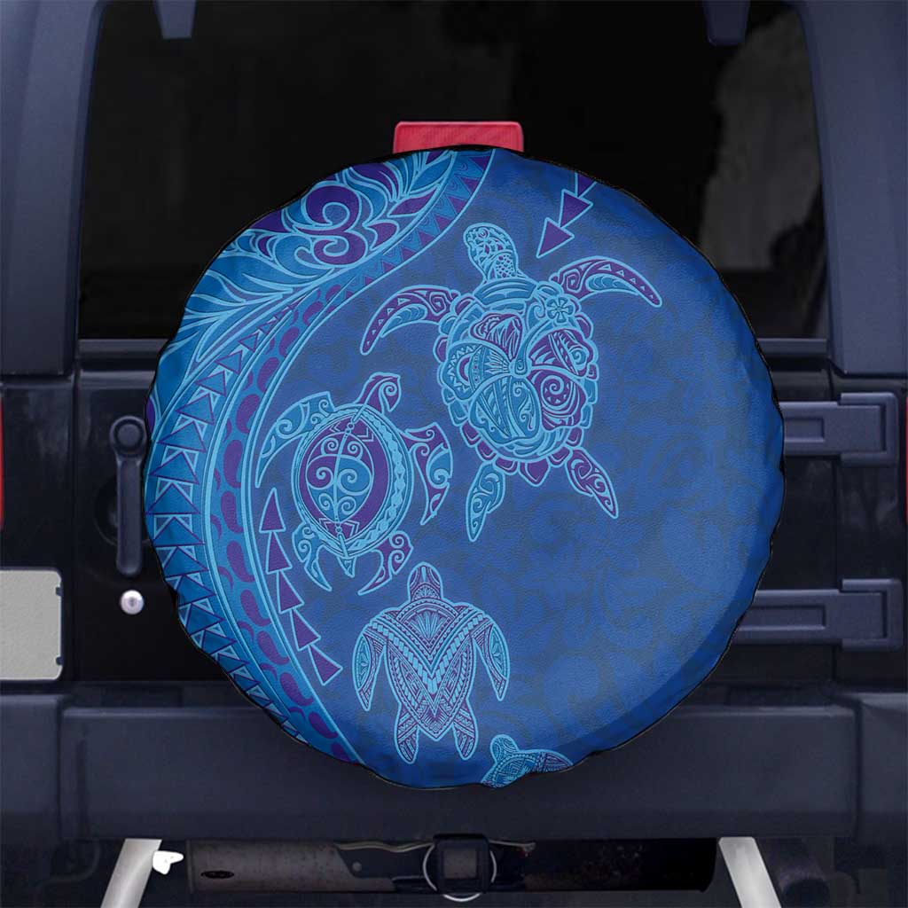 Hawaiian Turtles and Polynesian Art Tattoo Spare Tire Cover Ocean Abyss
