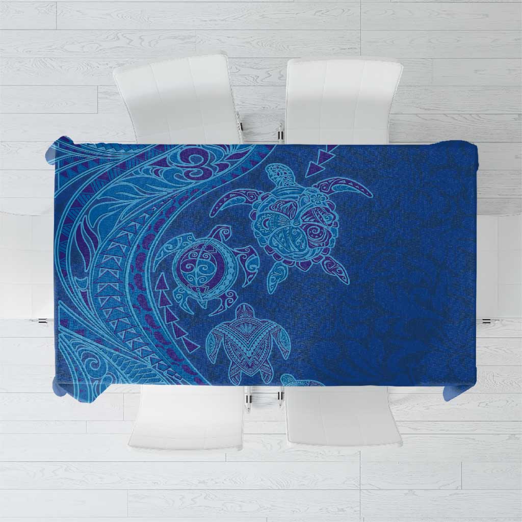 Hawaiian Turtles and Polynesian Art Tattoo Tablecloth Ocean Abyss