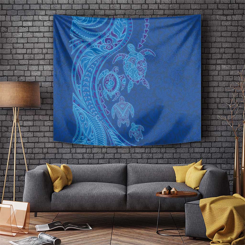 Hawaiian Turtles and Polynesian Art Tattoo Tapestry Ocean Abyss