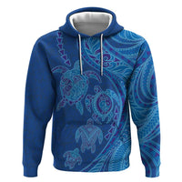 Hawaiian Turtles and Polynesian Art Tattoo Zip Hoodie Ocean Abyss