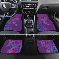 Hawaiian Turtles and Polynesian Art Tattoo Car Mats Dusky Violet