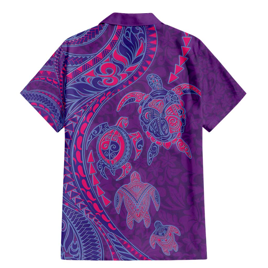 Hawaiian Turtles and Polynesian Art Tattoo Family Matching Mermaid Dress and Hawaiian Shirt Dusky Violet