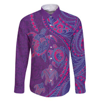 Hawaiian Turtles and Polynesian Art Tattoo Family Matching Mermaid Dress and Hawaiian Shirt Dusky Violet