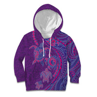 Hawaiian Turtles and Polynesian Art Tattoo Kid Hoodie Dusky Violet LT03 Hoodie Purple - Polynesian Pride