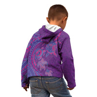 Hawaiian Turtles and Polynesian Art Tattoo Kid Hoodie Dusky Violet LT03 - Polynesian Pride