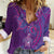Hawaiian Turtles and Polynesian Art Tattoo Women Casual Shirt Dusky Violet