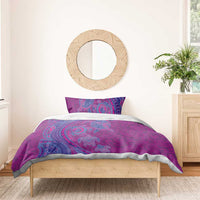 Hawaiian Turtles and Polynesian Art Tattoo Bedding Set Cerise