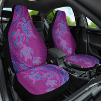 Hawaiian Turtles and Polynesian Art Tattoo Car Seat Cover Cerise