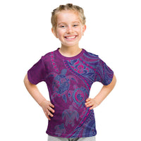Hawaiian Turtles and Polynesian Art Tattoo Kid T Shirt Cerise LT03 Pink - Polynesian Pride