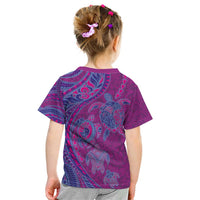 Hawaiian Turtles and Polynesian Art Tattoo Kid T Shirt Cerise LT03 - Polynesian Pride