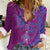 Hawaiian Turtles and Polynesian Art Tattoo Women Casual Shirt Cerise