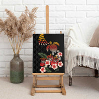 Hawaiian Hibiscus Turtle and Tropical Flower Canvas Wall Art Dynamic Vibe