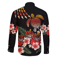 Hawaiian Hibiscus Turtle and Tropical Flower Family Matching Puletasi and Hawaiian Shirt Dynamic Vibe