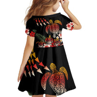 Hawaiian Hibiscus Turtle and Tropical Flower Family Matching Short Sleeve Bodycon Dress and Hawaiian Shirt Dynamic Vibe