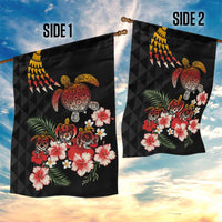 Hawaiian Hibiscus Turtle and Tropical Flower Garden Flag Dynamic Vibe