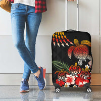 Hawaiian Hibiscus Turtle and Tropical Flower Luggage Cover Dynamic Vibe