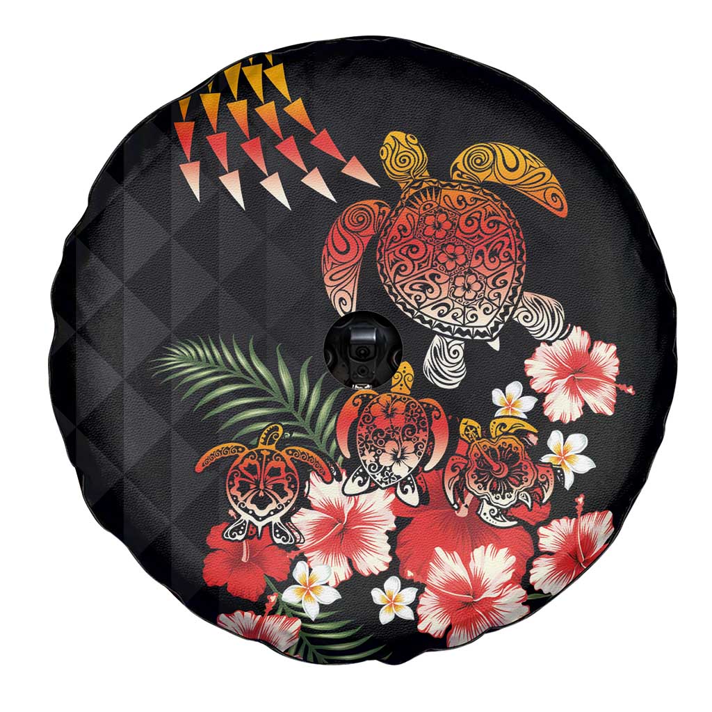 Hawaiian Hibiscus Turtle and Tropical Flower Spare Tire Cover Dynamic Vibe