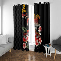 Hawaiian Hibiscus Turtle and Tropical Flower Window Curtain Dynamic Vibe