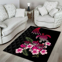 Hawaiian Hibiscus Turtle and Tropical Flower Area Rug Sweet Vibe