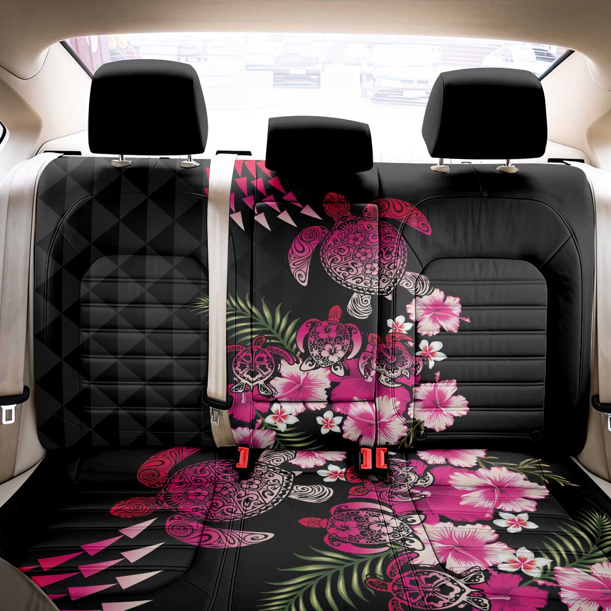 Hawaiian Hibiscus Turtle and Tropical Flower Back Car Seat Cover Sweet Vibe