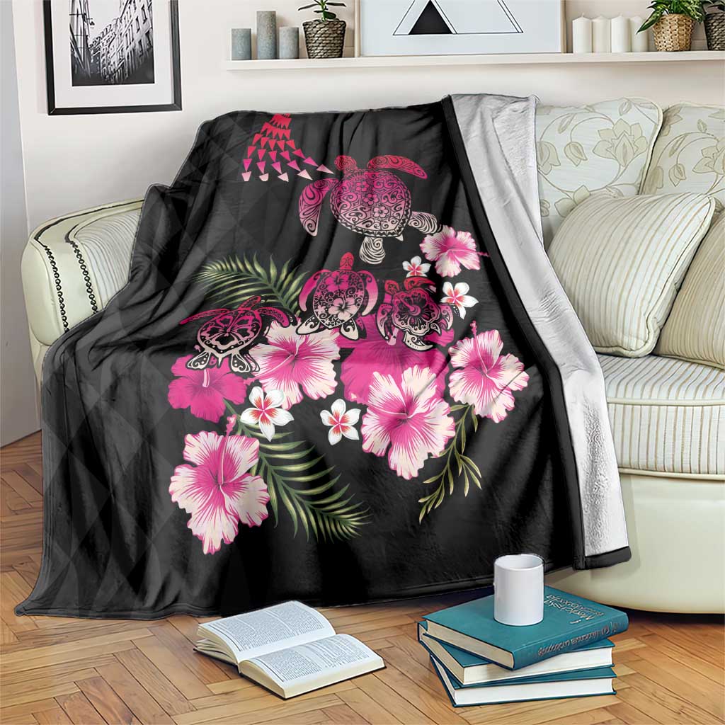 Hawaiian Hibiscus Turtle and Tropical Flower Blanket Sweet Vibe