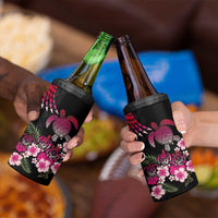 Hawaiian Hibiscus Turtle and Tropical Flower 4 in 1 Can Cooler Tumbler Sweet Vibe