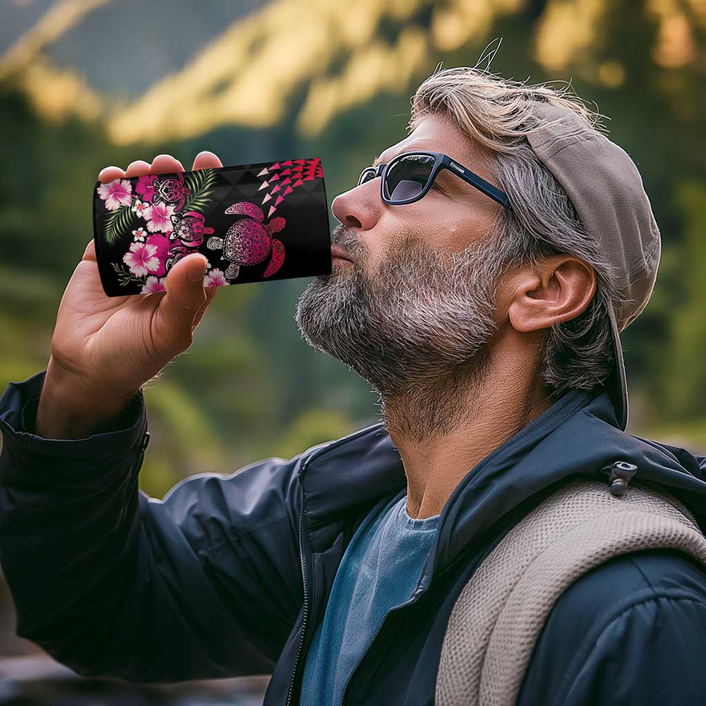 Hawaiian Hibiscus Turtle and Tropical Flower 4 in 1 Can Cooler Tumbler Sweet Vibe
